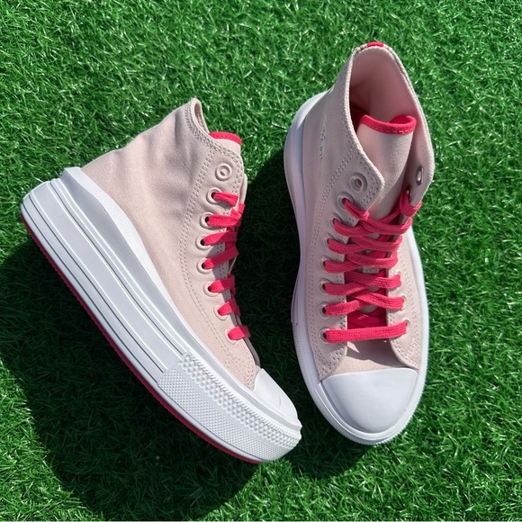 Converse Chuck Taylor All Star Lift Platform Hi Barely Rose / Strawberry Jam - Picture 9 of 13
